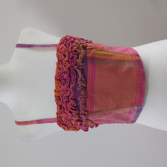 Nadir Positano Cropped Sunset Tartan Bustier - Picture 1 of 10